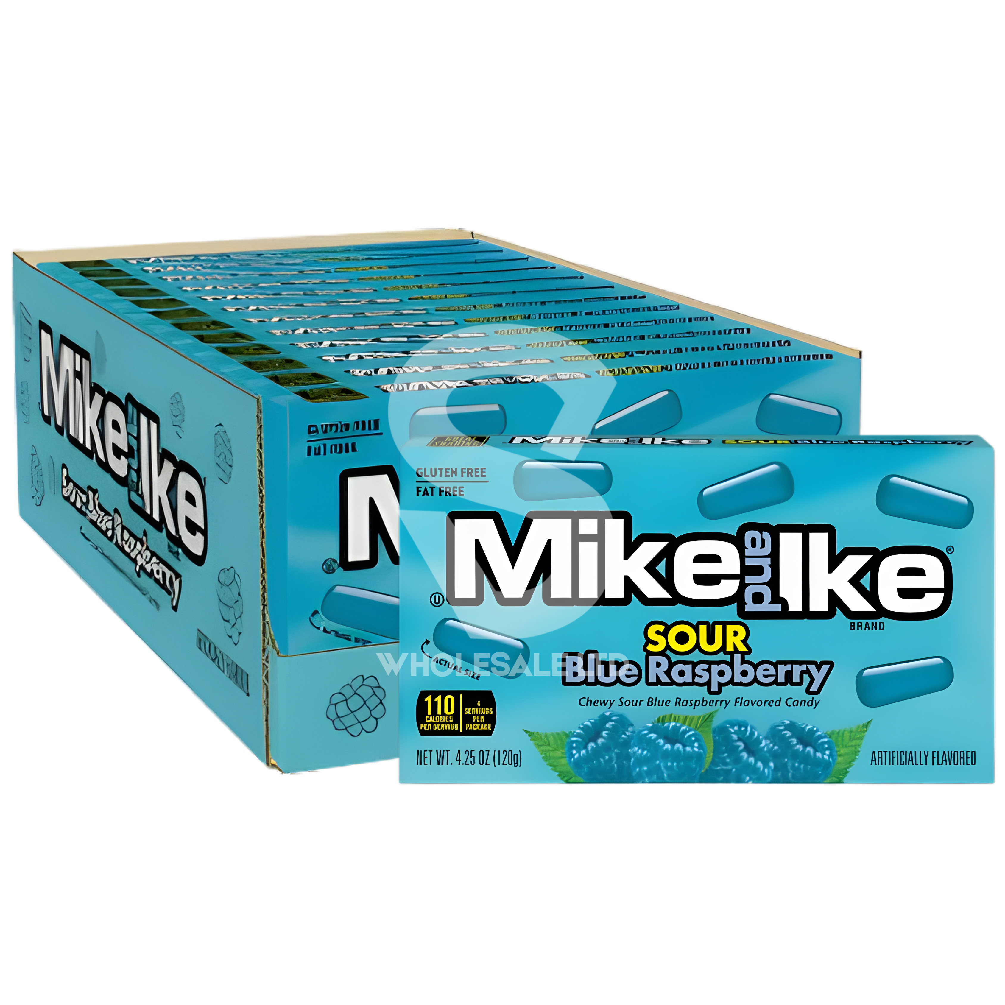 Mike & Ike Sour Blue Razz Theatre Box 120g x 12 – USA Import Wholesale