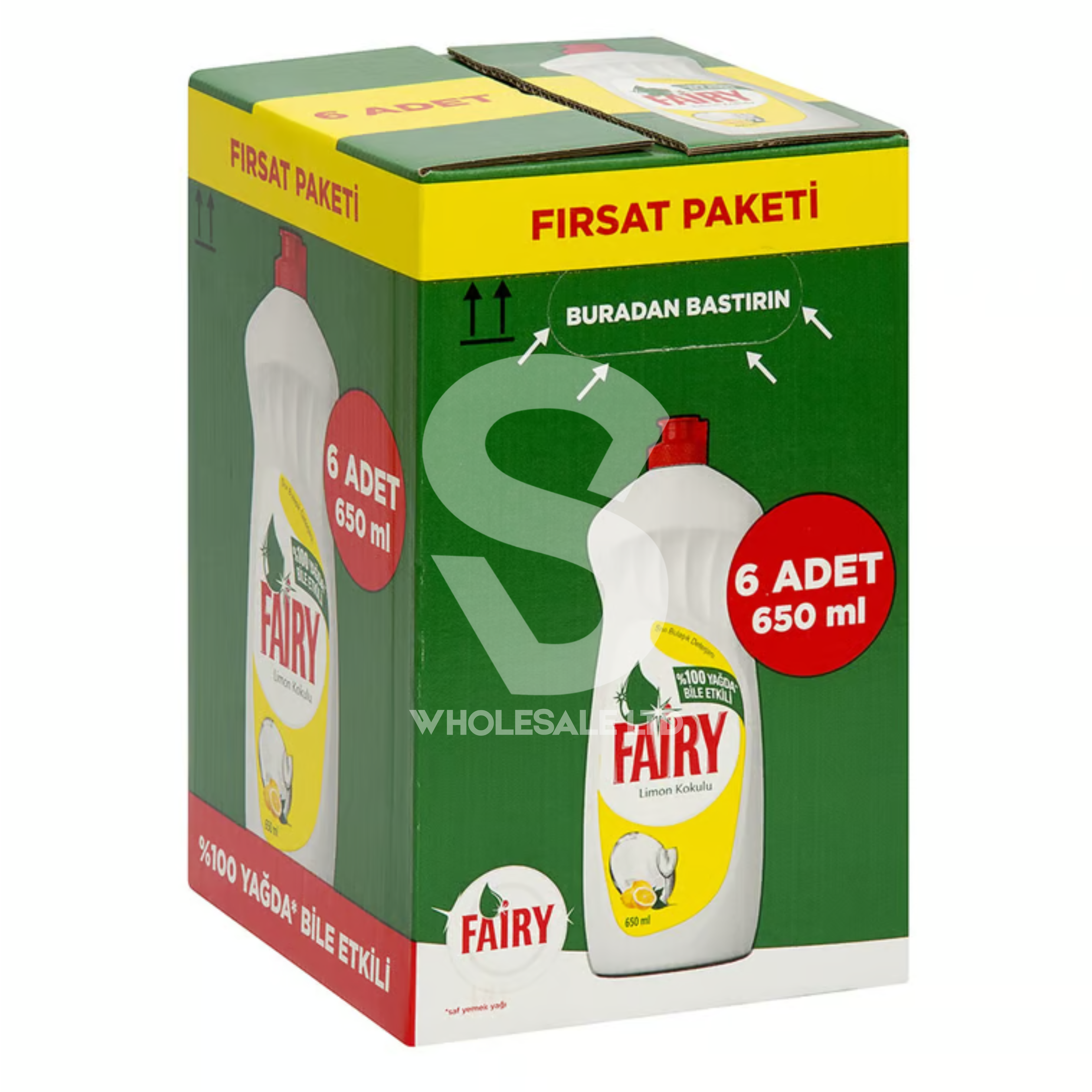 Fairy Washing Up Liquid Lemon 6 x 650ml – 3.9L Bulk Buy