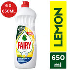 Fairy Washing Up Liquid Lemon 6 x 650ml – 3.9L Bulk Buy