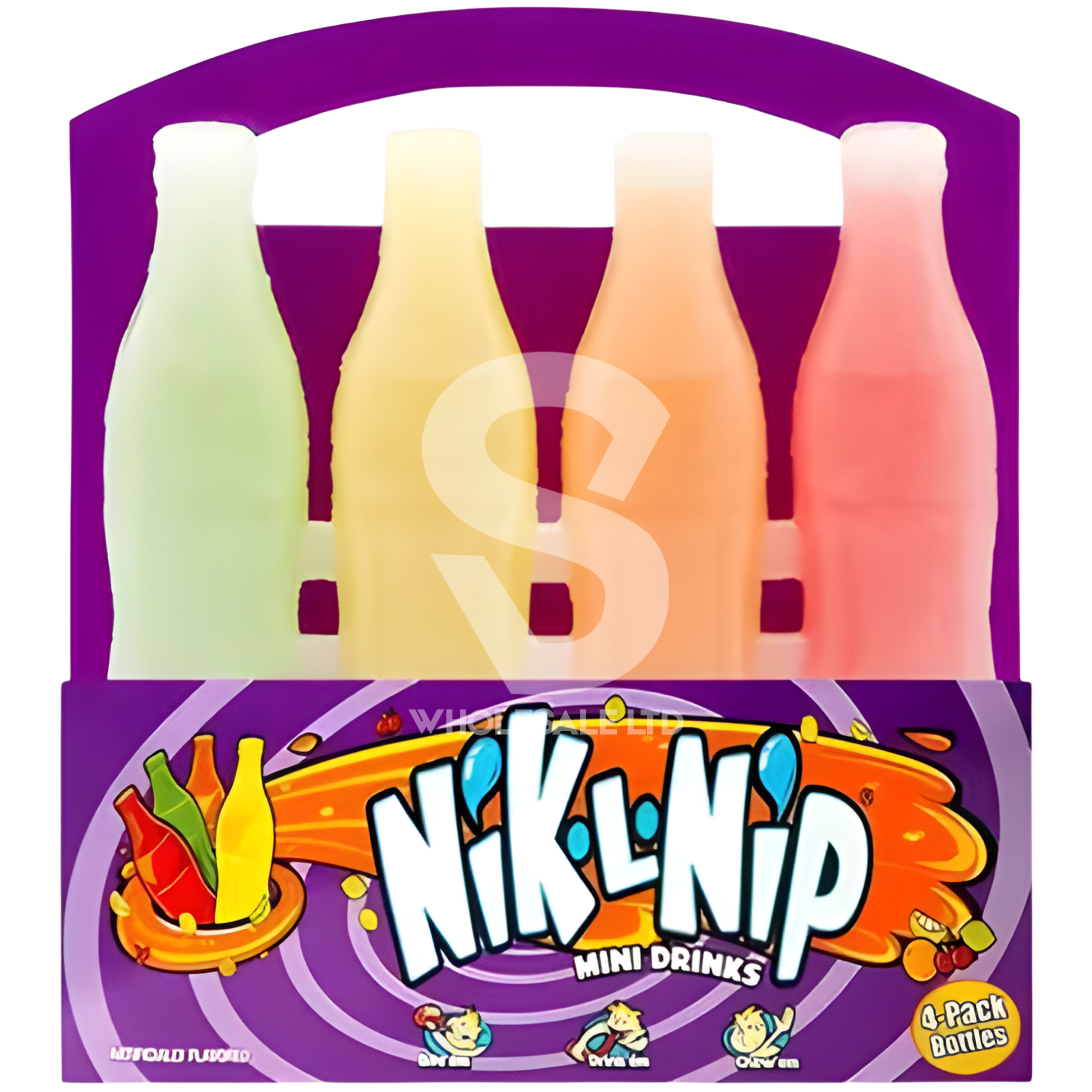 Nik-L-Nip Original Wax Bottles Mini Drinks Candy 39g (4 pcs) | Pack of 18 | USA Import