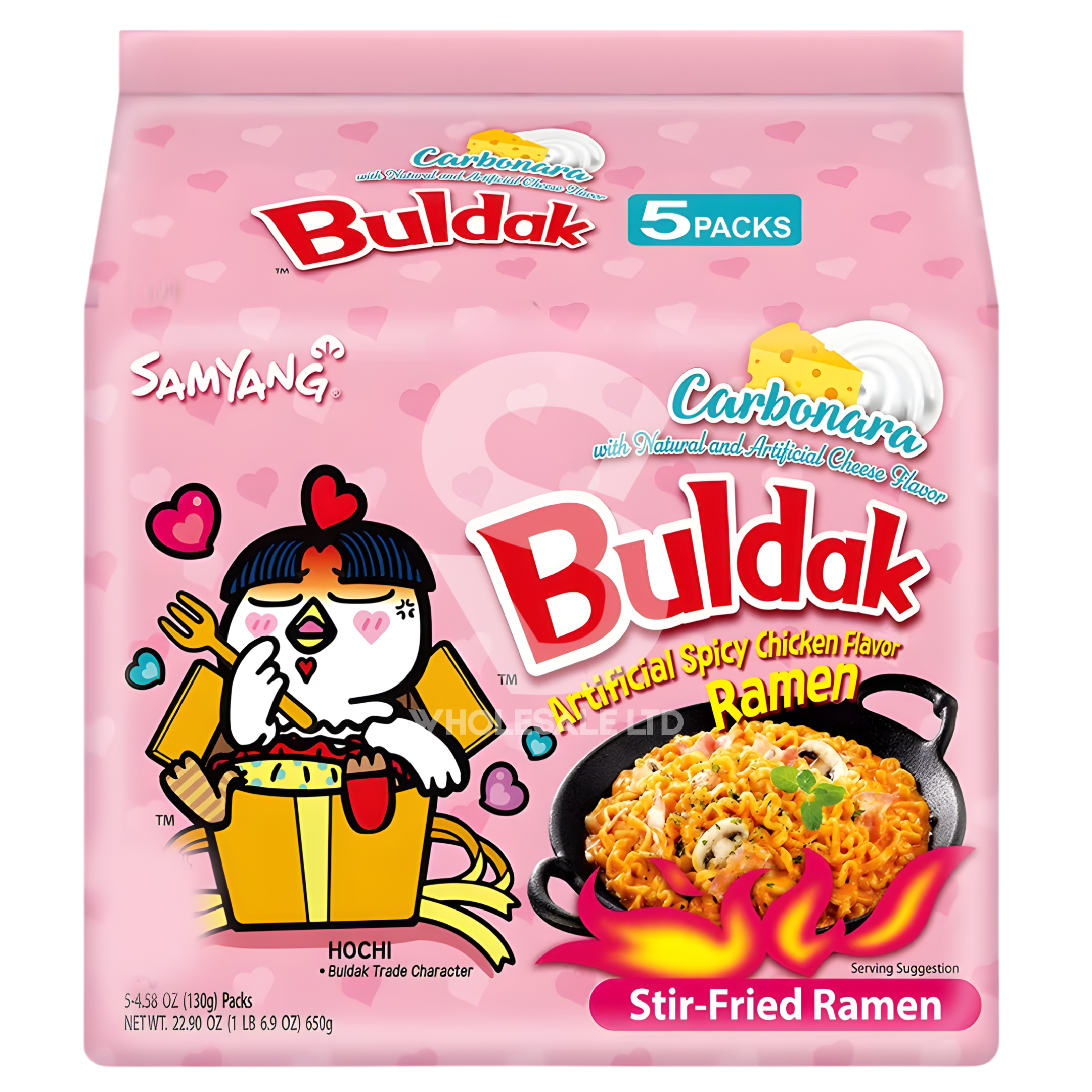 Samyang Buldak Carbonara Ramen – 5 Pack | Creamy & Spicy Korean Instant Noodles | Halal Certified