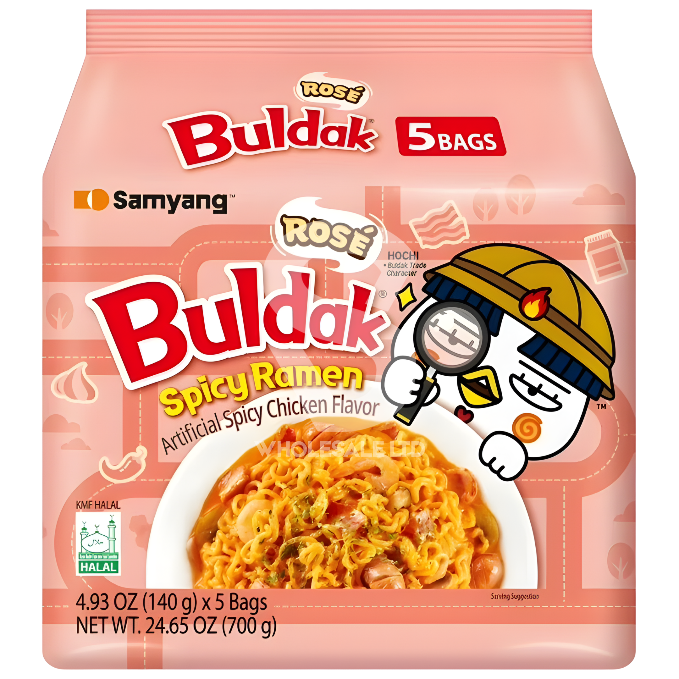 Samyang Buldak Rosé Ramen – 5 Pack | Creamy & Spicy Korean Instant Noodles | Halal Certified