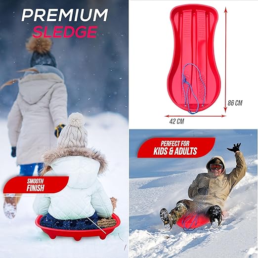 Red Snow Sledge – Lightweight Winter Sled for Kids & Adults