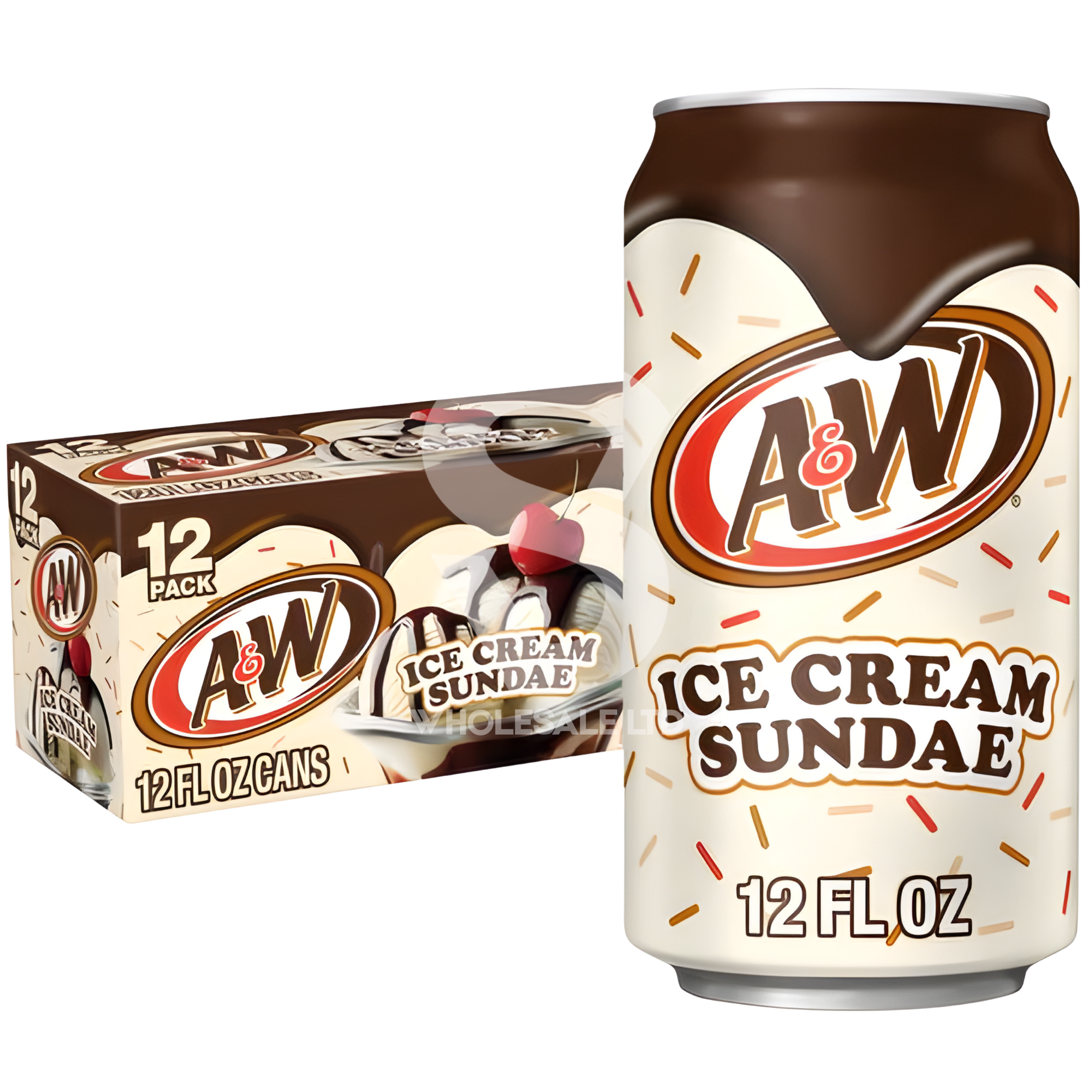 A&W Ice Cream Sundae Flavour Soda 355ml | Case of 12 | USA Import