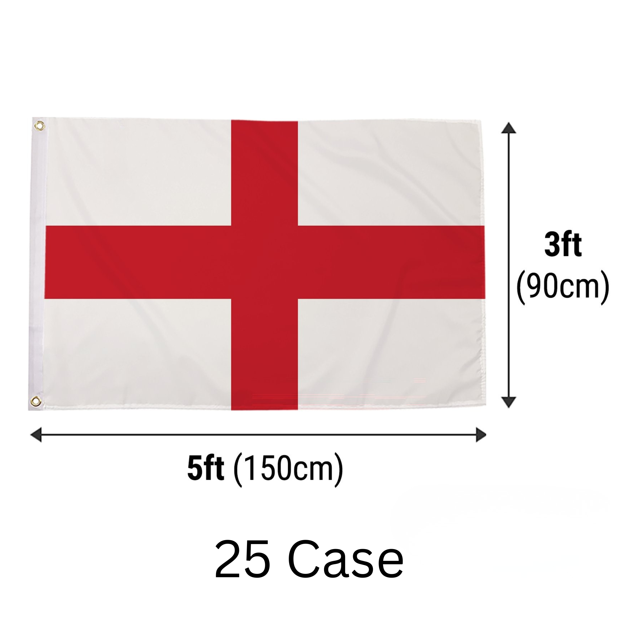 St George Flag 5ft x 3ft | Case of 25 | England Flag Wholesale