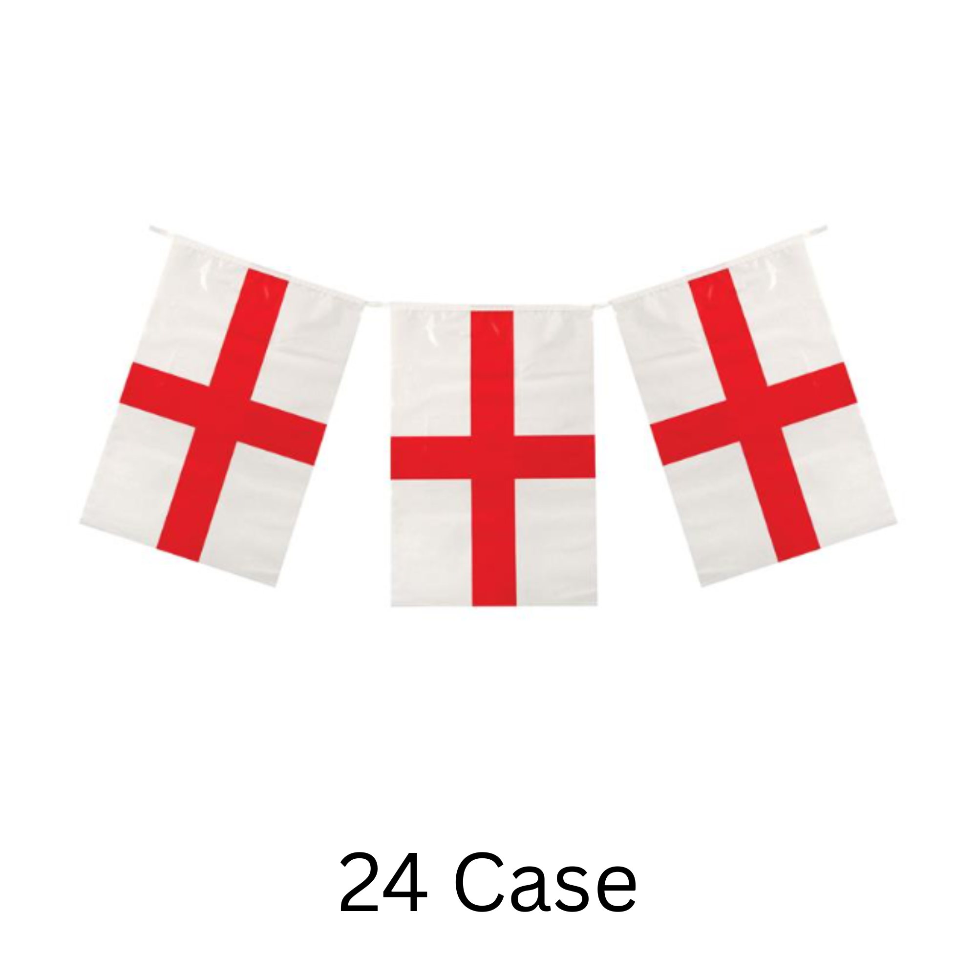 St George Flag Bunting 4m | 11 Flags per Length | Pack of 24 | England Decoration Wholesale