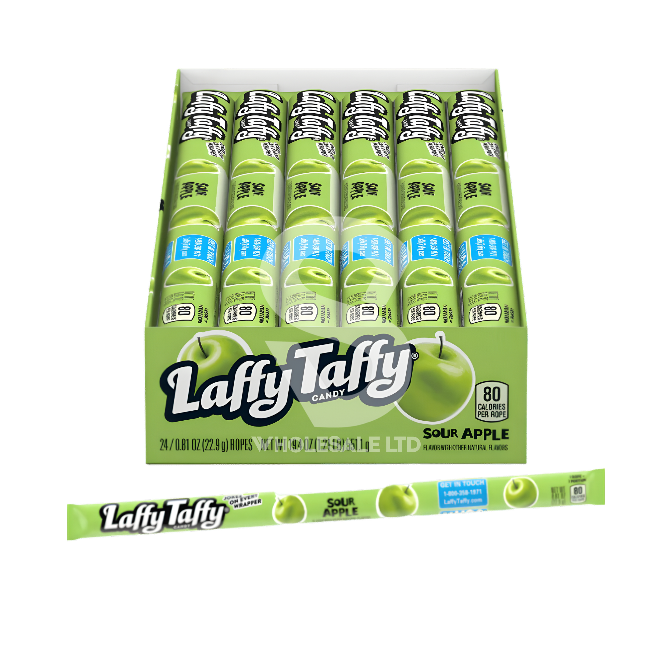 Laffy Taffy Green Apple Rope 23g | Case of 24 | USA Import